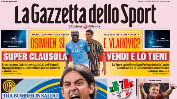 L'apertura de La Gazzetta dello Sport: "Pazza Inter: Choupo-Moting nel casting dei nove"