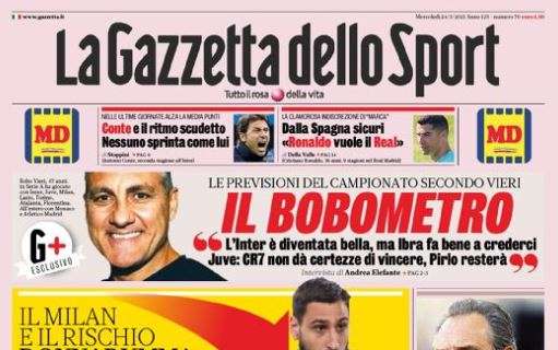 L'apertura de La Gazzetta dello Sport sul Milan e Donnarumma: "Gigio in uscita"