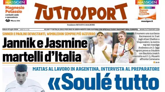 Tuttosport in prima pagina con il preparatore di Matias: "Soulé tutto per Thiago"