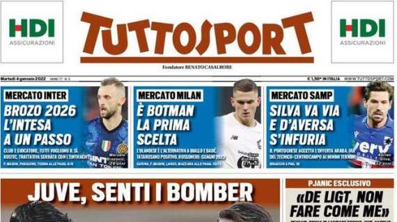 L'apertura di Tuttosport sul futuro attacco bianconero: "Io vado! Io resto!"