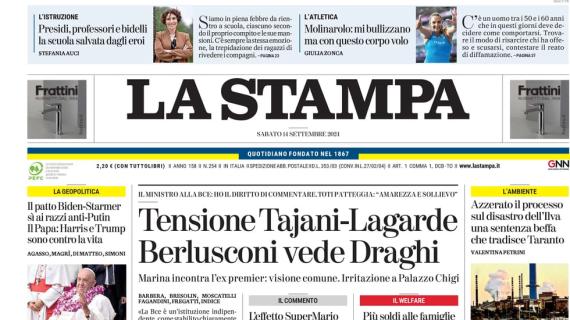 La Stampa: "Juve, Empoli vale un esame. I colpi dell'estate pronti ad accendersi"