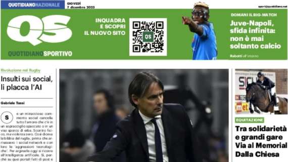 La prima pagina del QS apre così oggi su Inzaghi: "L'apprendista stregone"