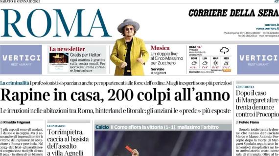 Corriere di Roma: "Lazio: Dia-gol illude, poi rimane in 10 e pareggia con fatica"