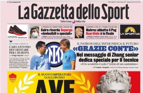 L'apertura de La Gazzetta dello Sport sul nuovo tecnico della Roma: "Ave Mou"