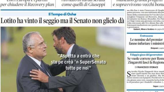 Il Tempo: "Lotito ha vinto il seggio ma il Senato non glielo dà"