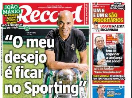 Le aperture portoghesi - Joao Mario vuole restare allo Sporting. Benfica, dilemma Seferovic