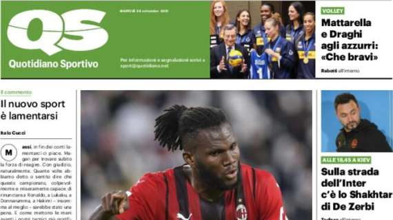 Il QS in prima pagina sul Diavolo in Champions League: "Milan, sette anni in una notte"