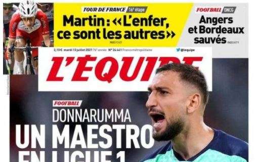 L'apertura de L'Equipe: "Donnarumma, un maestro in Ligue 1"