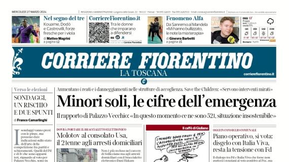 Il Corriere Fiorentino apre sui rientri in casa viola dopo la sosta: "Nel segno del tre"