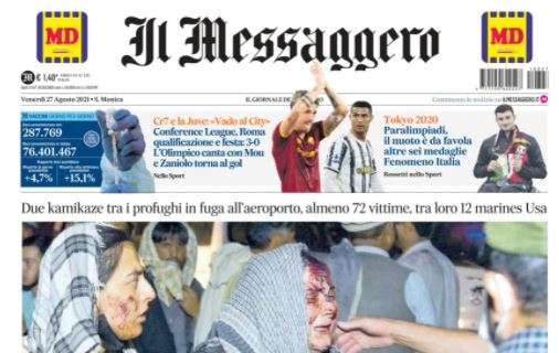 Il Messaggero: "Roma, 3-0 e festa. L'Olimpico canta con Mou e Zaniolo torna al gol"