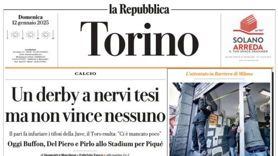 La Repubblica (ed. Torino) titola: "Un derby a nervi tesi ma non vince nessuno"