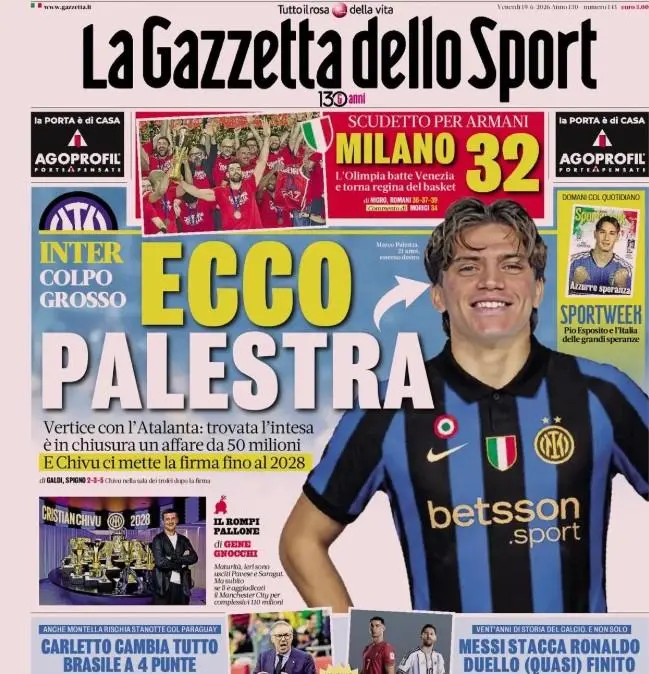 Le prime pagine dei quotidiani italiani e stranieri di oggi, venerdì 19 giugno