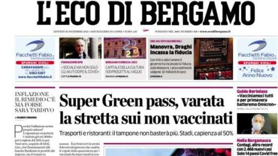 L'Eco di Bergamo sull'Atalanta: "Piccoli e Miranchuk sulla via di Genova. Arriva un difensore?"