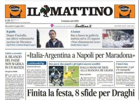 Il Mattino: "Italia-Argentina a Napoli per Maradona"