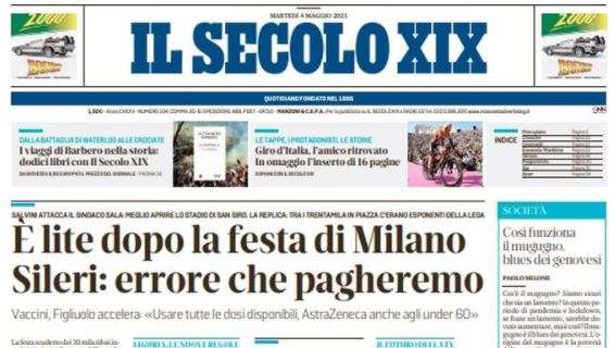 Il Secolo XIX: "E' lite dopo la festa di Milano"