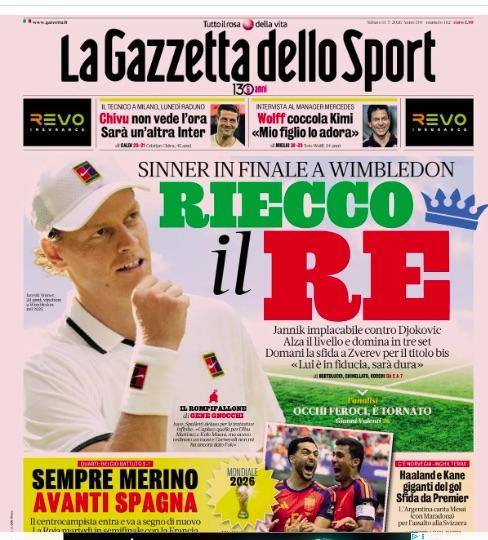 Le prime pagine dei quotidiani italiani e stranieri di oggi, sabato 11 luglio