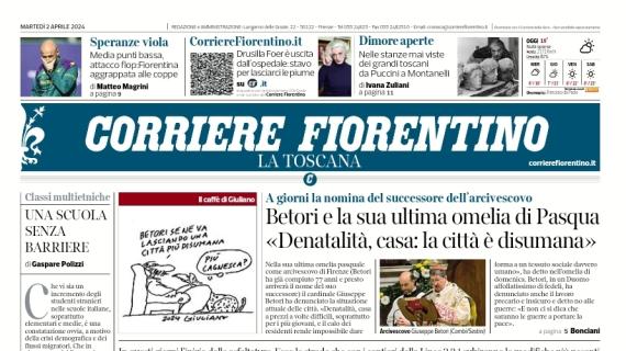 L'apertura del Corriere Fiorentino sui gigliati "attaccati" alle coppe: "Speranze viola"