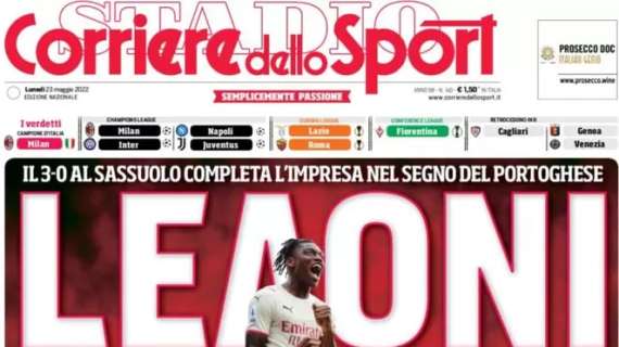 L'apertura del Corriere dello Sport sul Milan campione d'Italia: "Leaoni"