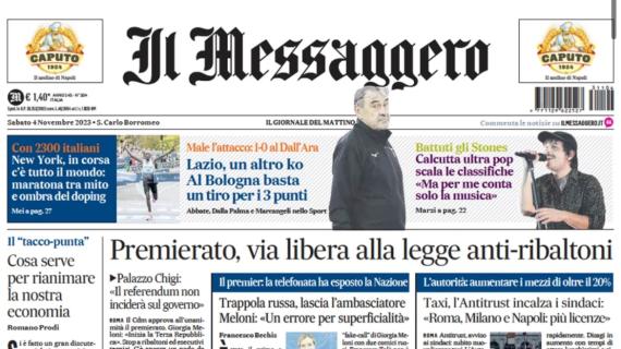 Il Messaggero: "Lazio, un altro ko: al Bologna basta un tiro per i 3 punti"