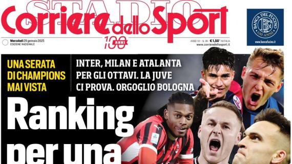 Il Corriere dello Sport stamattina in prima pagina: "Ranking per una notte"