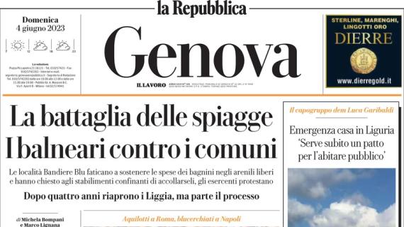 La Repubblica (Genova): "Spezia, serata al batticuore. Samp, saluto alla A e occhi al futuro"