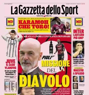 La prima de La Gazzetta dello Sport sul Milan in Champions: "Pioli missione del diavolo"