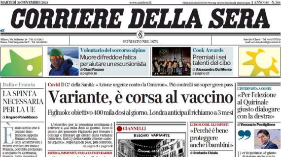 Il Corriere della Sera in apertura sulla Juventus sotto inchiesta: “Nella tempesta”