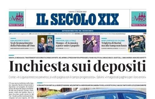 Il Secolo XIX apre: "Tripletta di Borini, ma alla Samp non basta per scavalcare il Palermo"