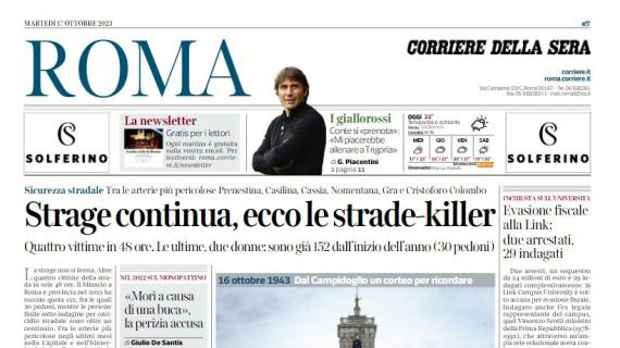 L'apertura del Corriere di Roma su Conte: "Mi piacerebbe allenare a Trigoria"