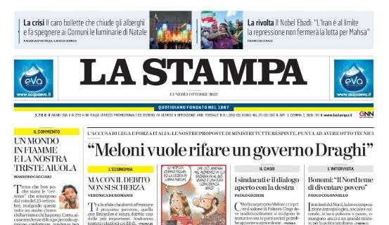 La Stampa in prima pagina sulla Juventus: "Si risvegliano i bomber"