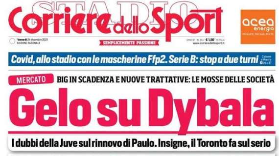 L'apertura del Corriere dello Sport: "Gelo su Dybala"