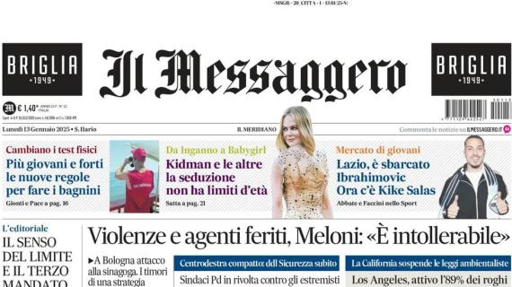 Il Messaggero: "Roma infinita: pari al 98'. Lazio, ecco Ibrahimovic e Kike Salas"