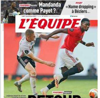 L'Equipe in prima pagina celebra Paul Pogba: "Grande ritorno"