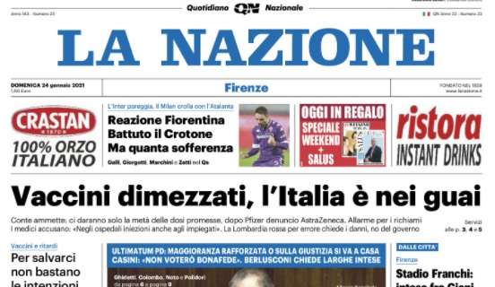 La Nazione: "Reazione Fiorentina. Battuto il Crotone. Ma quanta sofferenza"