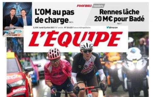 L'Equipe nel taglio alto: "L'Olympique Marsiglia al passo di carica"