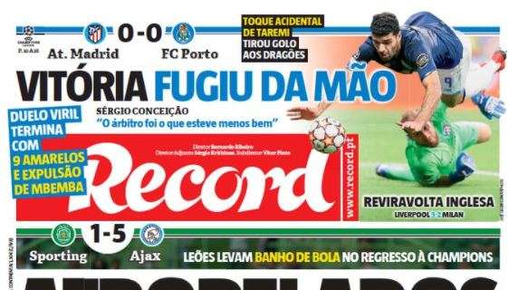 Le aperture portoghesi - Crolla lo Sporting Lisbona. Pareggia il Porto