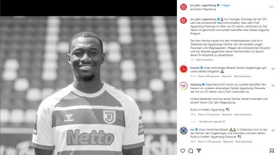 Lutto nel calcio tedesco, muore un giocatore di 25 anni dello Jahn Regensburg