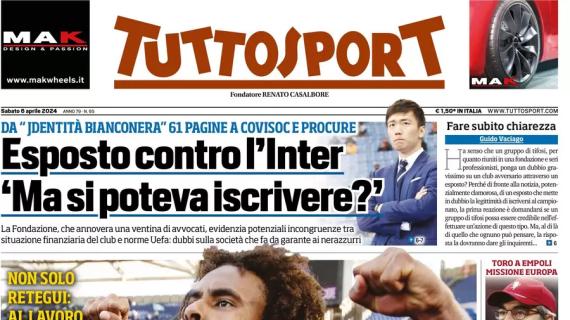 Tuttosport in prima pagina sul mercato bianconero: "La Juve attacca anche Zirkzee!"