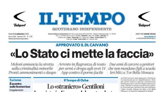 Il Tempo in prima pagina sui giallorossi: "Mourinho vuole inserire Totti nella sua Roma"