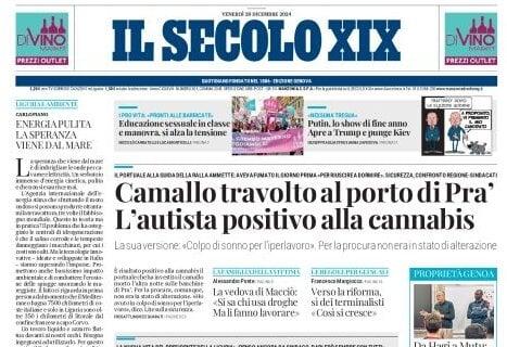 L'apertura de Il Secolo XIX sul Genoa: "Da Hagi a Mutu: Sucu farà bene"