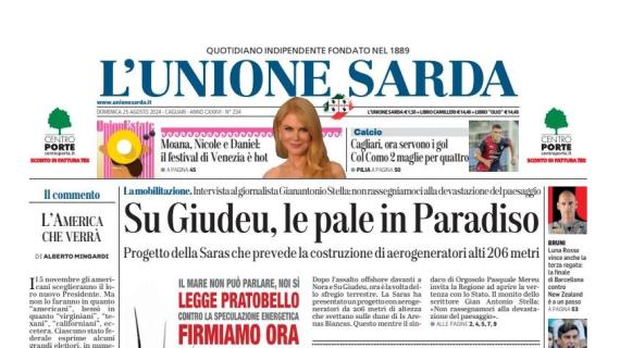 L'Unione Sarda: "Cagliari, ora servono i gol: col Como 2 maglie per quattro"