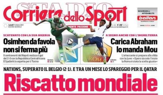 L'apertura del Corriere dello Sport sull'Italia: "Riscatto mondiale"