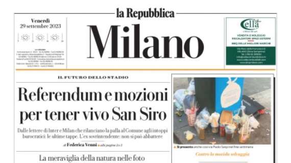 La Repubblica Milano: "Inter e Milan, referendum e mozioni per tener vivo San Siro"