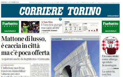 Corriere di Torino dopo il ko con l'Inter: "Il Toro tira, punge ma cade all'89'"