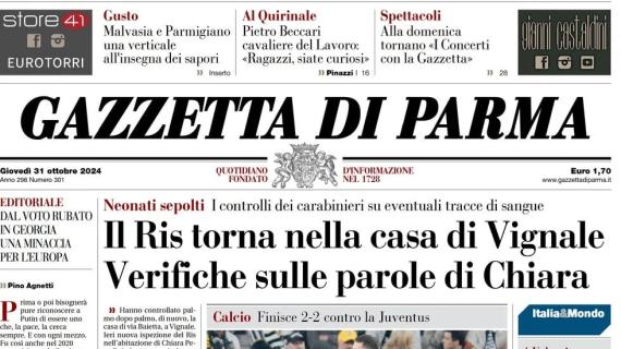 La Gazzetta di Parma in prima pagina: "Il Parma sfiora l'impresa. Un pareggio che sta stretto"