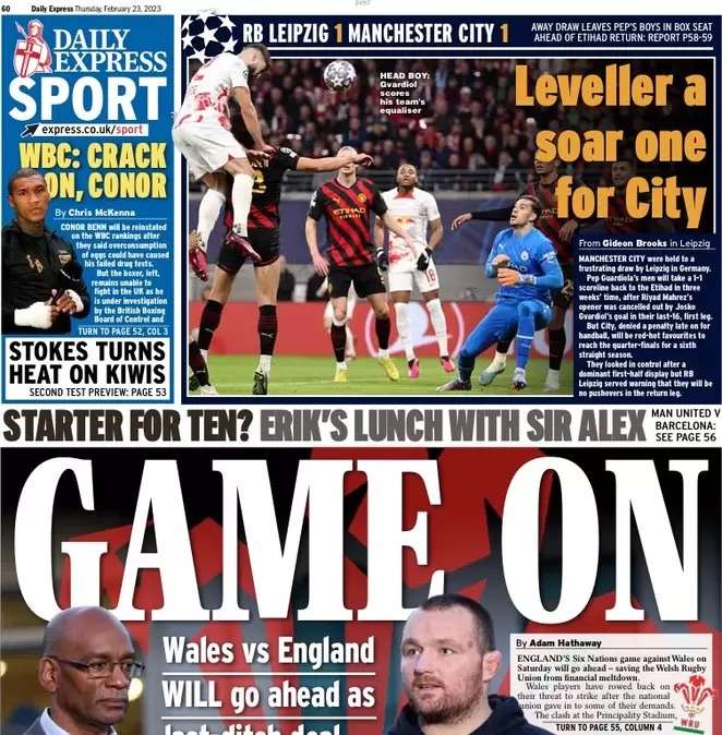 Le aperture inglesi - Ten Hag: “Serve la nostra miglior prova per battere il Barça”. Il City frena