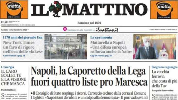 Il Mattino in prima pagina: "Quei 5 minuti che esaltano il Napoli"