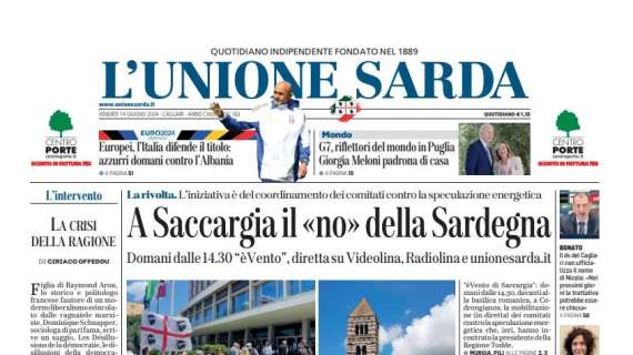 L'Unione Sarda: "Europei, l'Italia difende il titolo: azzurri domani contro l'Albania"