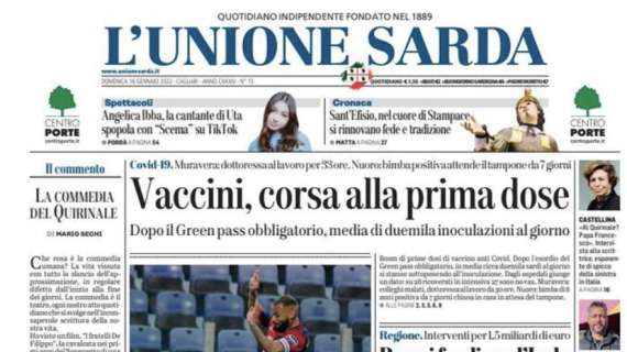 Con la Roma senza cinque positivi, L'Unione Sarda: "Cagliari decimato dal virus"
