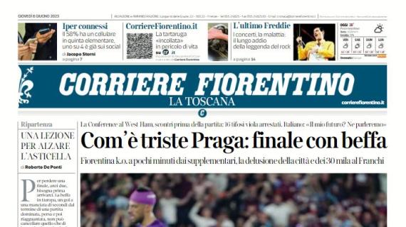 Il Corriere Fiorentino sui viola ko in Conference: "Com'è triste Praga: finale con beffa"